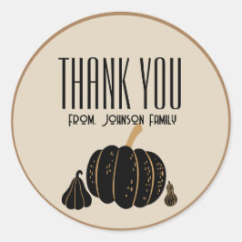 パンプキンハロウィン秋ありがとうカスタムステッカー ラウンドシール
