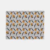 パンプキンハロウィーンのカボチャのちょうちんこうもりパターンハロウィン フリースブランケット (正面(横))