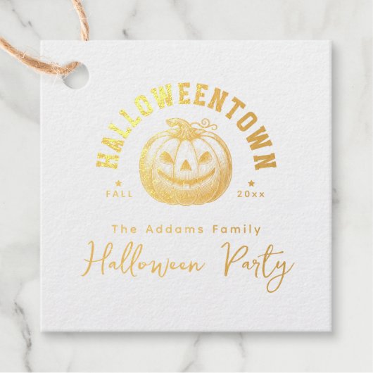 パンプキンハロウィーンのカボチャのちょうちんハロウィーンフォイルメッセージカード フェイバータグ (正面)