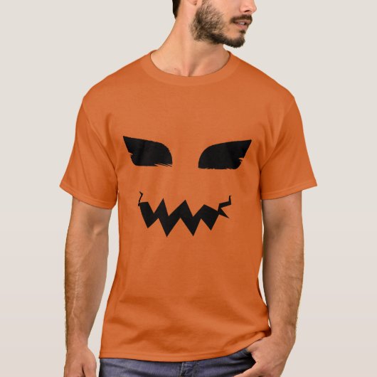 パンプキンハロウィーンのカボチャのちょうちんハロウィーン怖い顔 Tシャツ (正面)