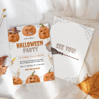 パンプキンハロウィーンの衣装パーティー 招待状