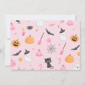 パンプキンハロウィーンの誕生日の写真サンキューカード 招待状 (裏面)
