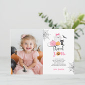 パンプキンハロウィーンの誕生日の写真サンキューカード 招待状 (スタンド正面)