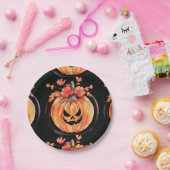 パンプキンハロウィーンアート ペーパープレート (パーティー)