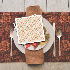 パンプキンハロウィーンオレンジ色の黄色の緑の白 スタンダードカクテルナプキン