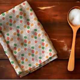 パンプキンハロウィーンオレンジ色の黄色の緑 キッチンタオル