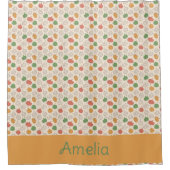 パンプキンハロウィーンオレンジ色の黄色の緑 シャワーカーテン (正面)