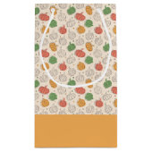 パンプキンハロウィーンオレンジ色の黄色の緑 スモールペーパーバッグ (裏面)