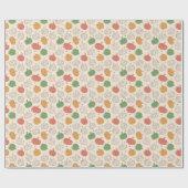 パンプキンハロウィーンオレンジ色の黄色の緑 ラッピングペーパー (フラット)