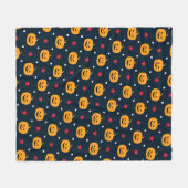 パンプキンハロウィーンシームレスパターン フリースブランケット (正面(横))