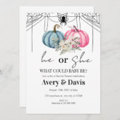 パンプキンハロウィーンジェンダーリビール招待状 招待状 (正面/裏面)