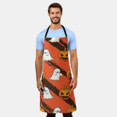 パンプキンハロウィーンテーマ、シームレスなパターン。 エプロン (着用した状態)