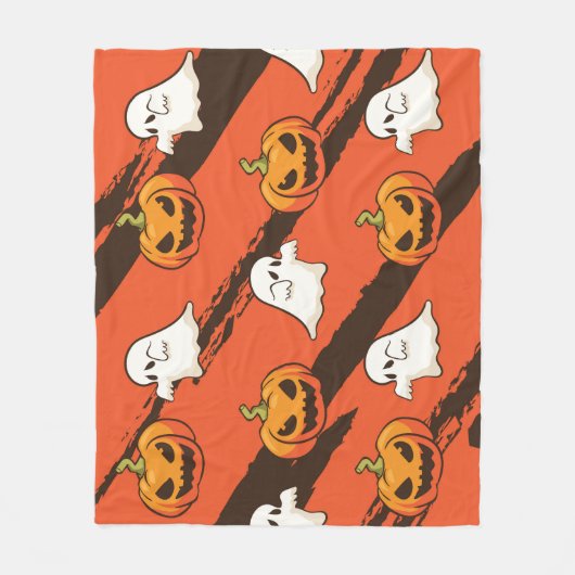 パンプキンハロウィーンテーマ、シームレスなパターン。 フリースブランケット (正面)