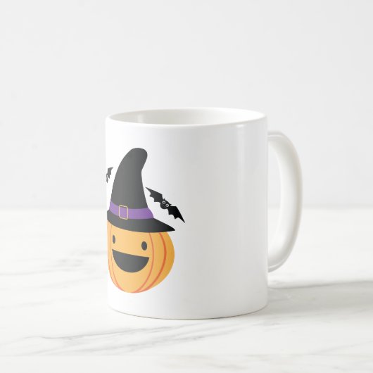 パンプキンハロウィーンハロウィーンのカボチャのちょうちんこうもり コーヒーマグカップ (正面右)