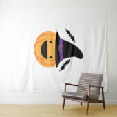 パンプキンハロウィーンハロウィーンのカボチャのちょうちんこうもり タペストリー (インサイチュ(横))