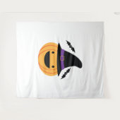 パンプキンハロウィーンハロウィーンのカボチャのちょうちんこうもり タペストリー (正面(横))