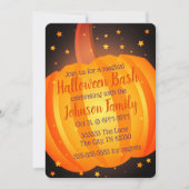 パンプキンハロウィーンバッシュパーティー不気味お祝い 招待状 (正面)