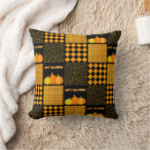 パンプキンハロウィーンパッチワークパターン クッション (ブランケット)