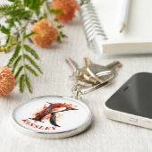 パンプキンハロウィーン名レターKフローラモノグラム キーホルダー (側面)