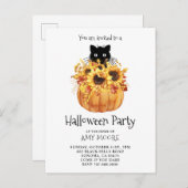 パンプキンハロウィーン招待状 インビテーションポストカード (正面/裏面)