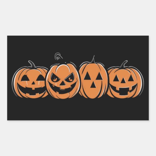 パンプキンハロウィーン秋感謝祭ギフト 長方形シール (正面)