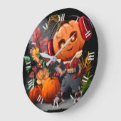 パンプキンハロウィーン音楽愛好家 ラージ壁時計 (傾斜)