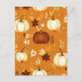 パンプキンハロウィーン、ボタニカルテラコッタ&秋 ポストカード (正面)