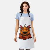 パンプキンハロウィーンtシャツ半開 エプロン (着用した状態)