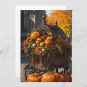 パンプキンハーベストエレガンス – 5"x7"フラットホリデーカード シーズンカード (正面/裏面)