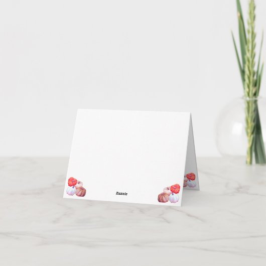 パンプキンハーベストサンクスギビング折り畳みホリデーカード シーズンカード (裏面)