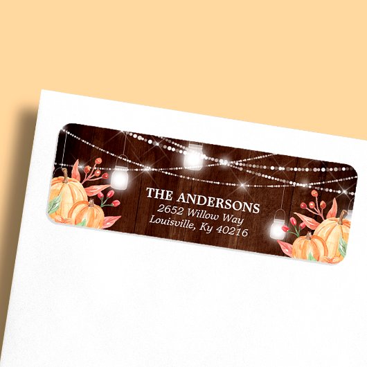パンプキンハーベストメイソンジャール秋ライトアドレス ラベル
