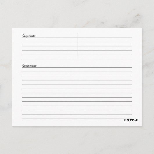 パンプキンハーベストレシピカード ポストカード (裏面)