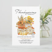 パンプキンハーベスト秋フラワーサンクスギビングディナー 招待状 (スタンド正面)