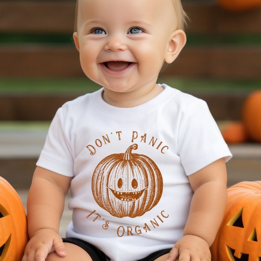 パンプキンバイブヴィンテージハロウィーンはパニックしない ベビーボディスーツ