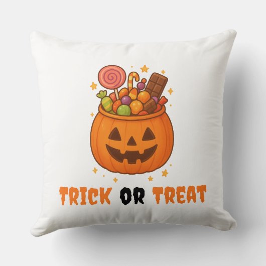 パンプキンバケットの甘さ – ハロウィーン クッション (裏面)