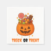 パンプキンバケットの甘さ – ハロウィーン スタンダードカクテルナプキン (正面)