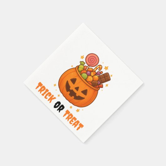 パンプキンバケットの甘さ – ハロウィーン スタンダードカクテルナプキン (角)