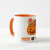 パンプキンバケットの甘さ – ハロウィーン マグカップ (正面左)