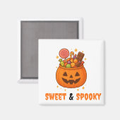 パンプキンバケットの甘さ – ハロウィーン マグネット (正面/裏面)