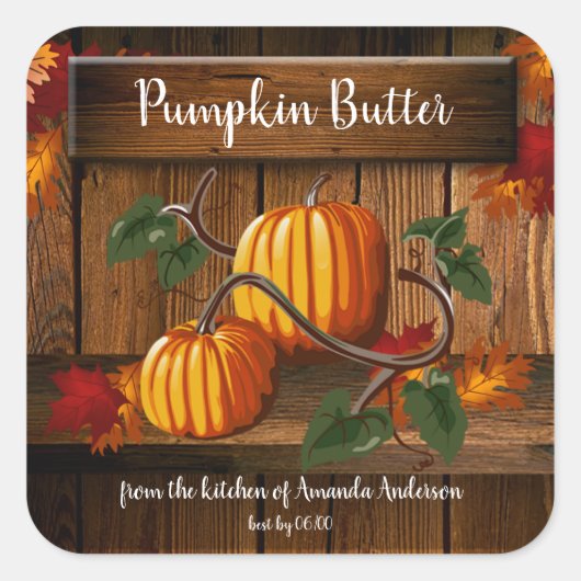 パンプキンバター スクエア缶 ラベル (正面)