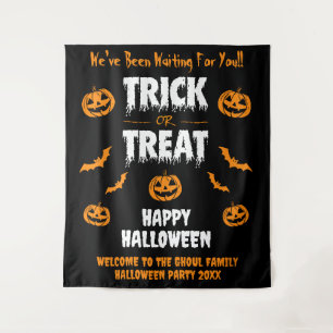 パンプキンバットのハロウィンパーティーお化け歓迎 タペストリー