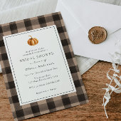 パンプキンバッファロープレイドブライダルシャワー 招待状