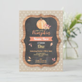 パンプキンバースデーパーティー秋秋リーフ招待状 招待状 (スタンド正面)