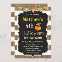 パンプキンバーラップハロウィーン子供の誕生日パーティー 招待状