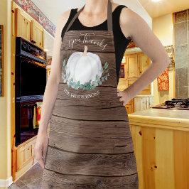 パンプキンバーンウッドサンクスギビング エプロン