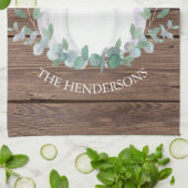 パンプキンバーンウッドサンクスギビング キッチンタオル (折り畳み)