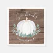 パンプキンバーンウッドサンクスギビング スタンダードカクテルナプキン (正面)