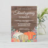 パンプキンバ素朴ンウッドサンクスギビングディナー 招待状 (スタンド正面)