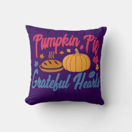 パンプキンパイと感謝のハート，感謝祭 クッション