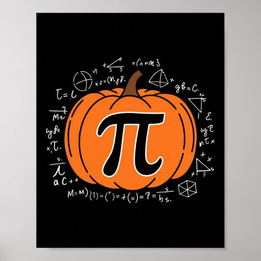 パンプキンパイの数学教師 面白いハロウィンの感謝 ポスター (正面)